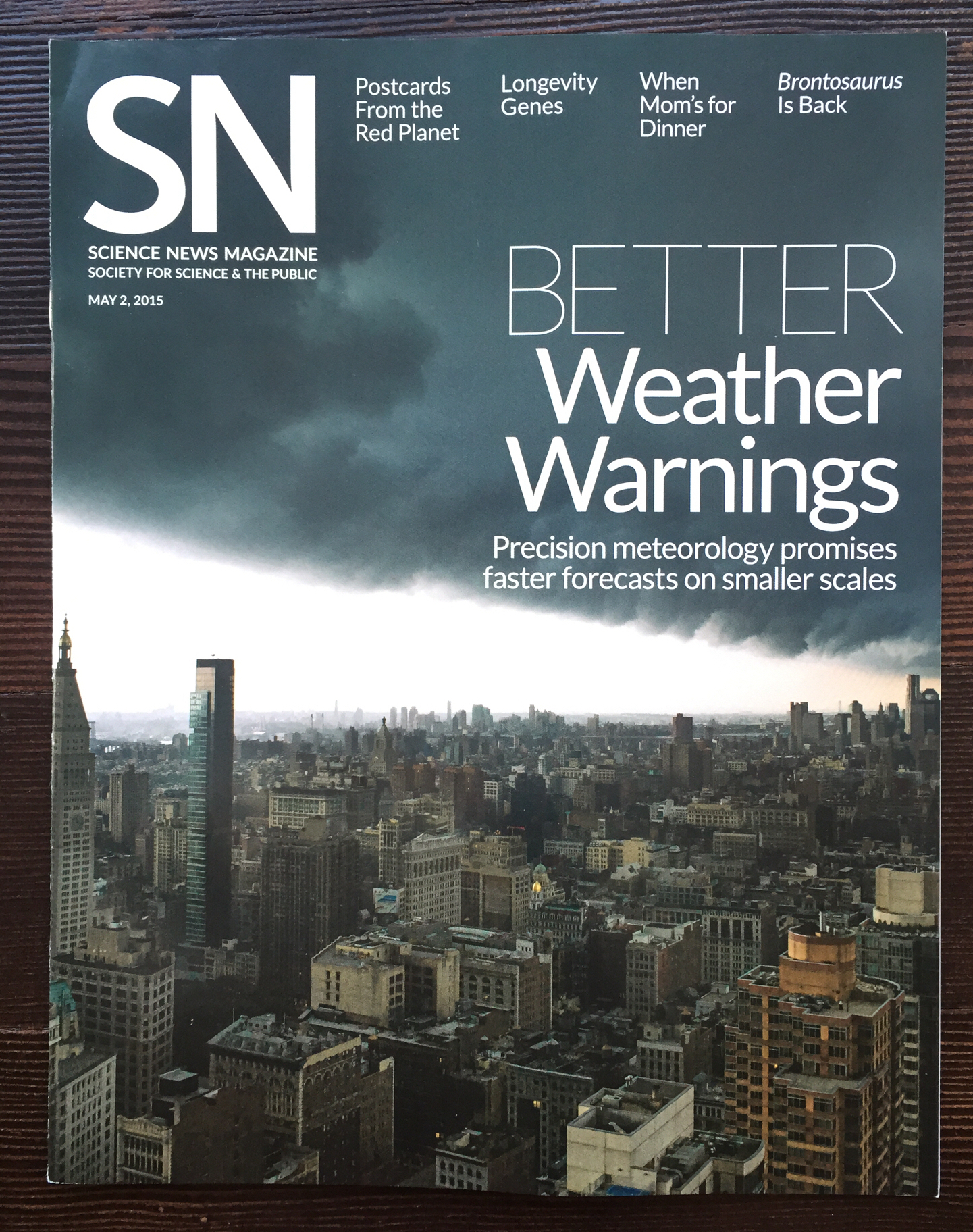 Science news magazine cover